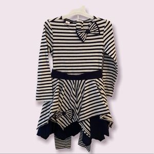 Kate Mack size 6 dress pants outfit set stripes navy white